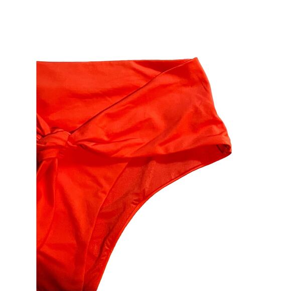 WEWOREWHAT Riviera Bikini Bottom Spicy Orange High Waist Self Tie Swim XS NWT - Picture 5 of 10
